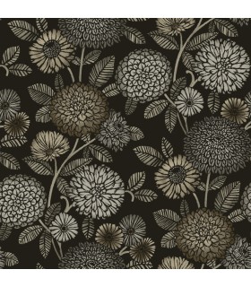 3125-72327 - Zalipie Black Floral Trail Wallpaperr-Kinfolk