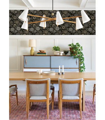 3125-72327 - Zalipie Black Floral Trail Wallpaperr-Kinfolk