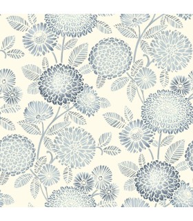 3125-72328 - Zalipie Blue Floral Trail Wallpaperr-Kinfolk