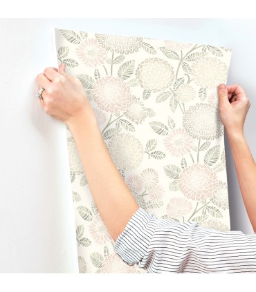 3125-72329 - Zalipie Blush Floral Trail Wallpaperr-Kinfolk