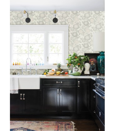 3125-72331 - Zalipie Grey Floral Trail Wallpaperr-Kinfolk