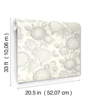 3125-72331 - Zalipie Grey Floral Trail Wallpaperr-Kinfolk