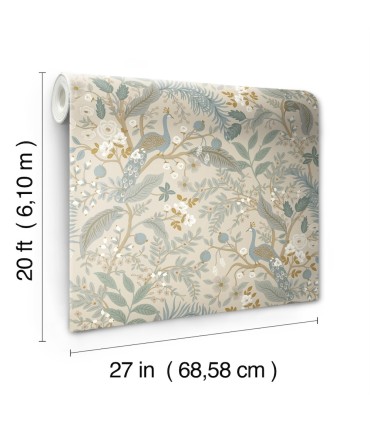 PSW1538RL - Peacock Garden Peel & Stick Wallpaper by Rifle Paper