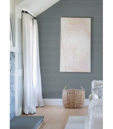 4157-25963 - Barnaby Slate Faux Grasscloth Wallpaper by Advantage