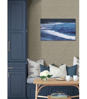 4157-26155 - Benson Taupe Faux Fabric Wallpaper by Advantage