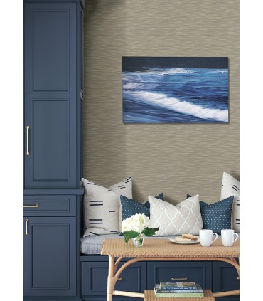 4157-26155 - Benson Taupe Faux Fabric Wallpaper by Advantage