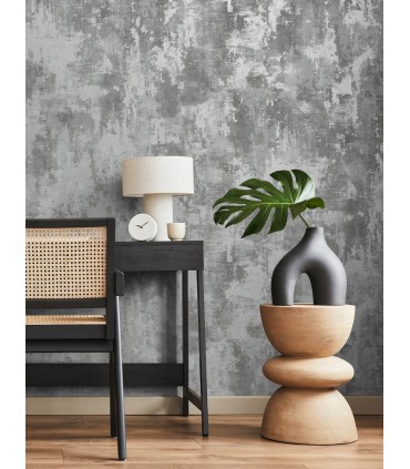 4157-43063 - Cierra Pewter Stucco Wallpaper by Advantage
