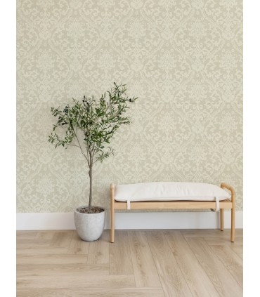 4157-25009 - Evette Neutral Damask Wallpaper by Advantage