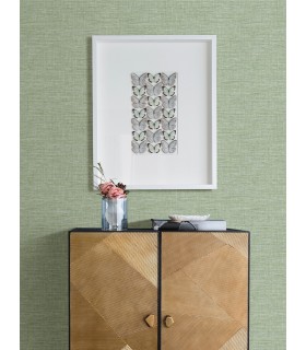 4157-26457 - Exhale Light Green Faux Grasscloth Wallpaper by Advantage