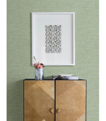 4157-26457 - Exhale Light Green Faux Grasscloth Wallpaper by Advantage