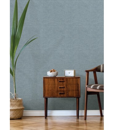 4157-26459 - Exhale Sky Blue Faux Grasscloth Wallpaper by Advantage