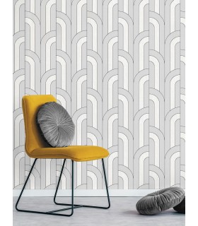4157-42843 - Ezra Platinum Arch Wallpaper by Advantage