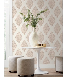 4157-25045 - Gillian Copper Medallion Wallpaper by Advantage