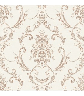 4157-25041 - Glenda Copper Floral Damask Wallpaper by Advantage