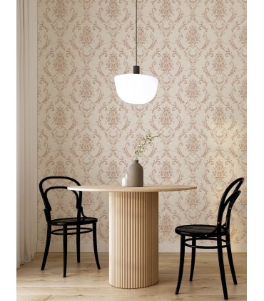 4157-25041 - Glenda Copper Floral Damask Wallpaper by Advantage