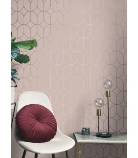 4157-42805 - Raye Pink Rosco Trellis Wallpaper by Advantage