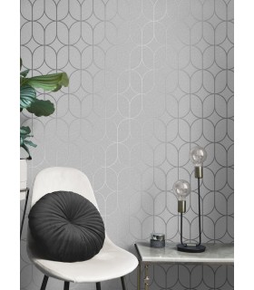 4157-42803 - Raye Silver Rosco Trellis Wallpaper by Advantage