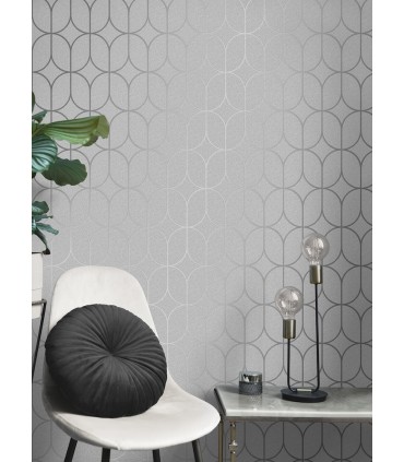 4157-42803 - Raye Silver Rosco Trellis Wallpaper by Advantage