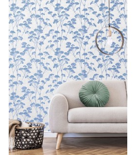 4157-M1539 - Sprig Blue Trail Wallpaper by Advantage