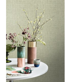 4157-25792 - Tuckernuck Green Faux Linen Wallpaper by Advantage
