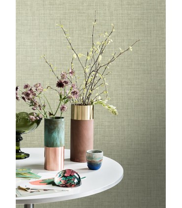 4157-25792 - Tuckernuck Green Faux Linen Wallpaper by Advantage