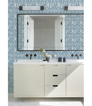 4122-27025 - Bancroft Blue Artistic Stripe Wallpaper-Terrace