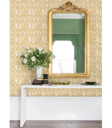 4122-27021 - Bancroft Gold Artistic Stripe Wallpaper-Terrace