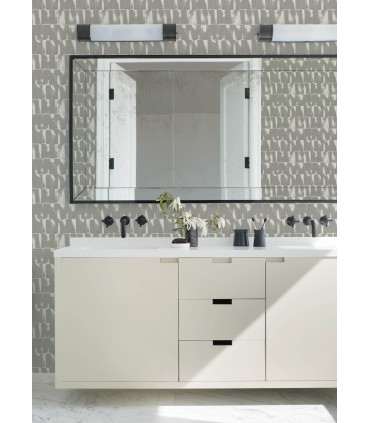 4122-27022 - Bancroft Grey Artistic Stripe Wallpaper-Terrace