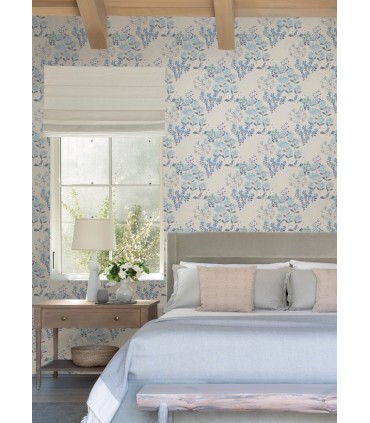 4122-27017 - Cultivate Blue Springtime Blooms Wallpaper-Terrace