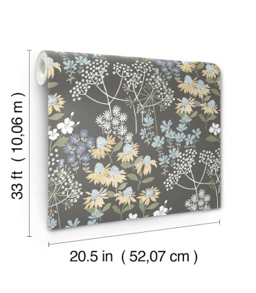 4122-27018 - Cultivate Grey Springtime Blooms Wallpaper-Terrace
