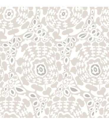 4122-27038 - Divine Grey Abstract Medallion Wallpaper-Terrace