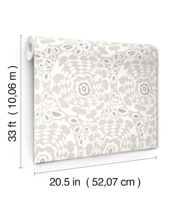 4122-27038 - Divine Grey Abstract Medallion Wallpaper-Terrace