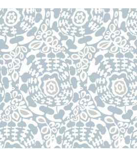 4122-27039 - Divine Light Blue Abstract Medallion Wallpaper-Terrace