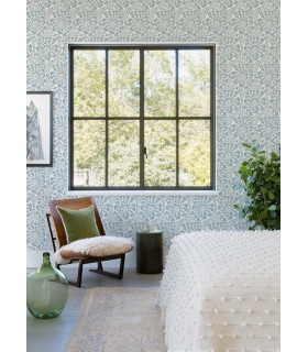 4122-27039 - Divine Light Blue Abstract Medallion Wallpaper-Terrace