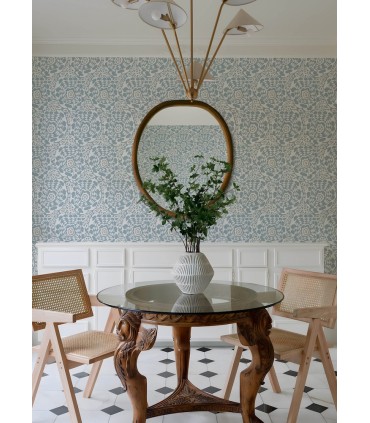 4122-27039 - Divine Light Blue Abstract Medallion Wallpaper-Terrace