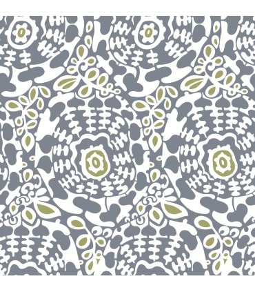 4122-27037 - Divine Slate Abstract Medallion Wallpaper-Terrace