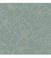 4122-27006 - Gardena Sea Green Embroidered Floral Wallpaper-Terrace