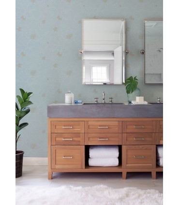 4122-27011 - Gardena Sky Blue Embroidered Floral Wallpaper-Terrace