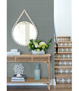 4122-27044 - Glynn Denim Chevron Wallpaper-Terrace