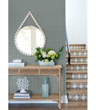 4122-27044 - Glynn Denim Chevron Wallpaper-Terrace