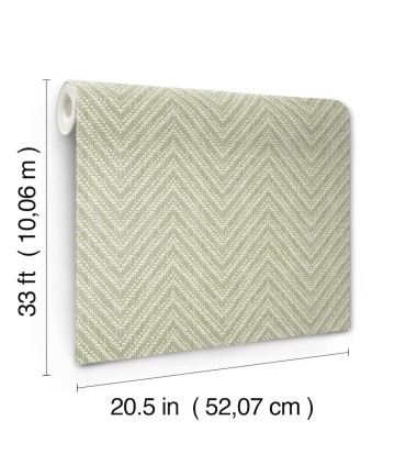 4122-27043 - Glynn Green Chevron Wallpaper-Terrace