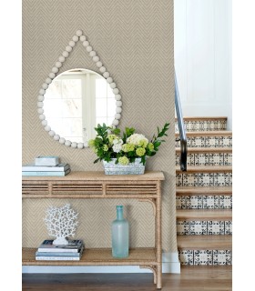 4122-27045 - Glynn Wheat Chevron Wallpaper-Terrace