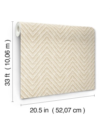 4122-27045 - Glynn Wheat Chevron Wallpaper-Terrace