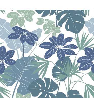 4122-72411 - Medellin Blue Rainforest Floor Wallpaper-Terrace