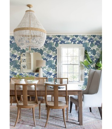 4122-72411 - Medellin Blue Rainforest Floor Wallpaper-Terrace