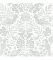 4122-27001 - Nestle Light Grey Bird Block Print Wallpaper-Terrace