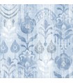 4122-27013 - Pavord Blue Floral Shibori Wallpaper-Terrace