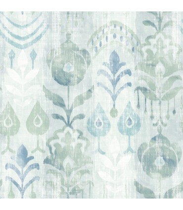 4122-27012 - Pavord Green Floral Shibori Wallpaper-Terrace