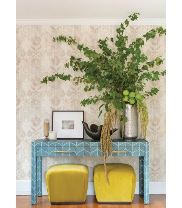 4122-27014 - Pavord Pink Floral Shibori Wallpaper-Terrace