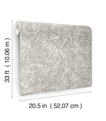 4122-27031 - Retreat Charcoal Quilted Geometric Wallpaper-Terrace